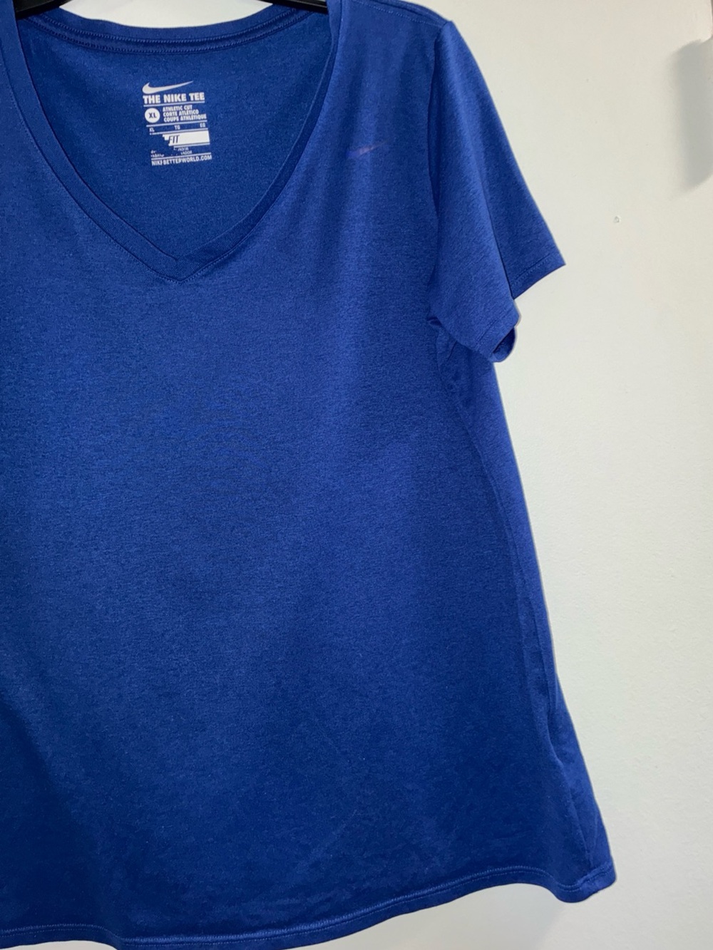 Nike Women's V-Neck Short Sleeve Tee - Royal Blue - Picture 6 of 6